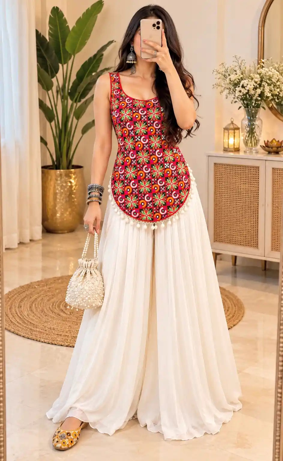 Gamti Gulnaz Multi Embroidered Top