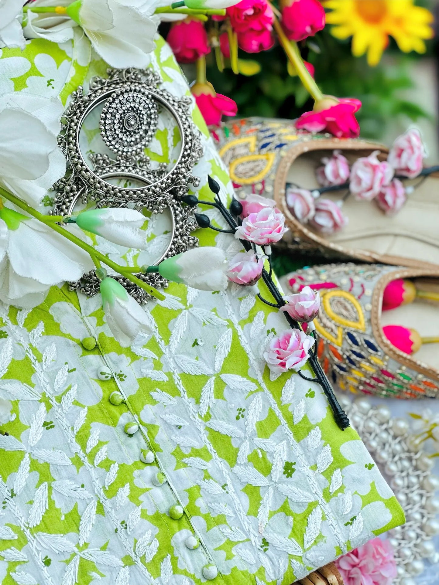 Blush Green Aliya Mul Slit Kurta