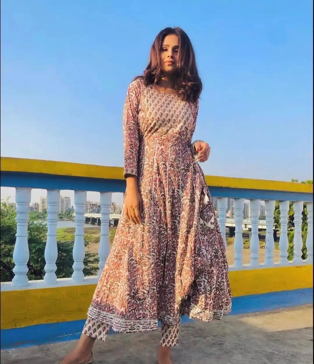Jaipuri Meher Anarkali Suit Set