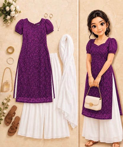 Wine Embroidered Gulnaz Designer Kurta