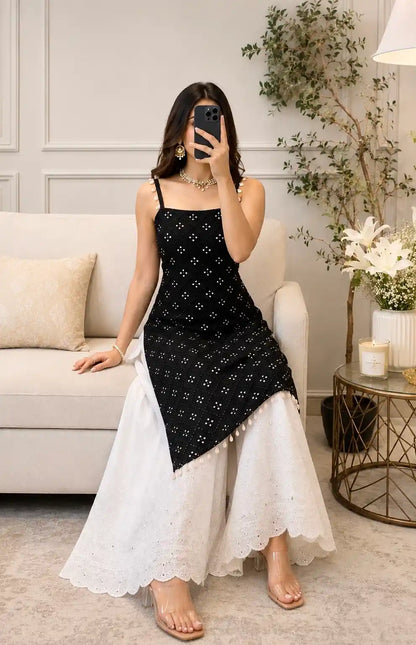 Snehal’s Black Embroidered Gulnaz Kurta