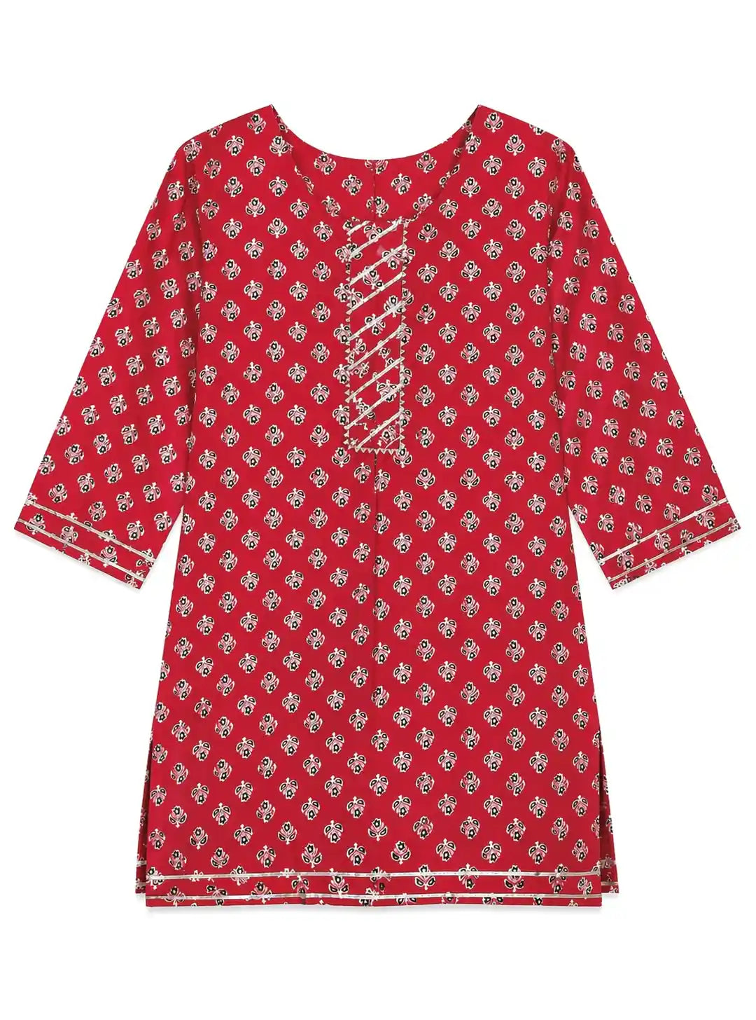 Maroon Block Budget Short Kurta