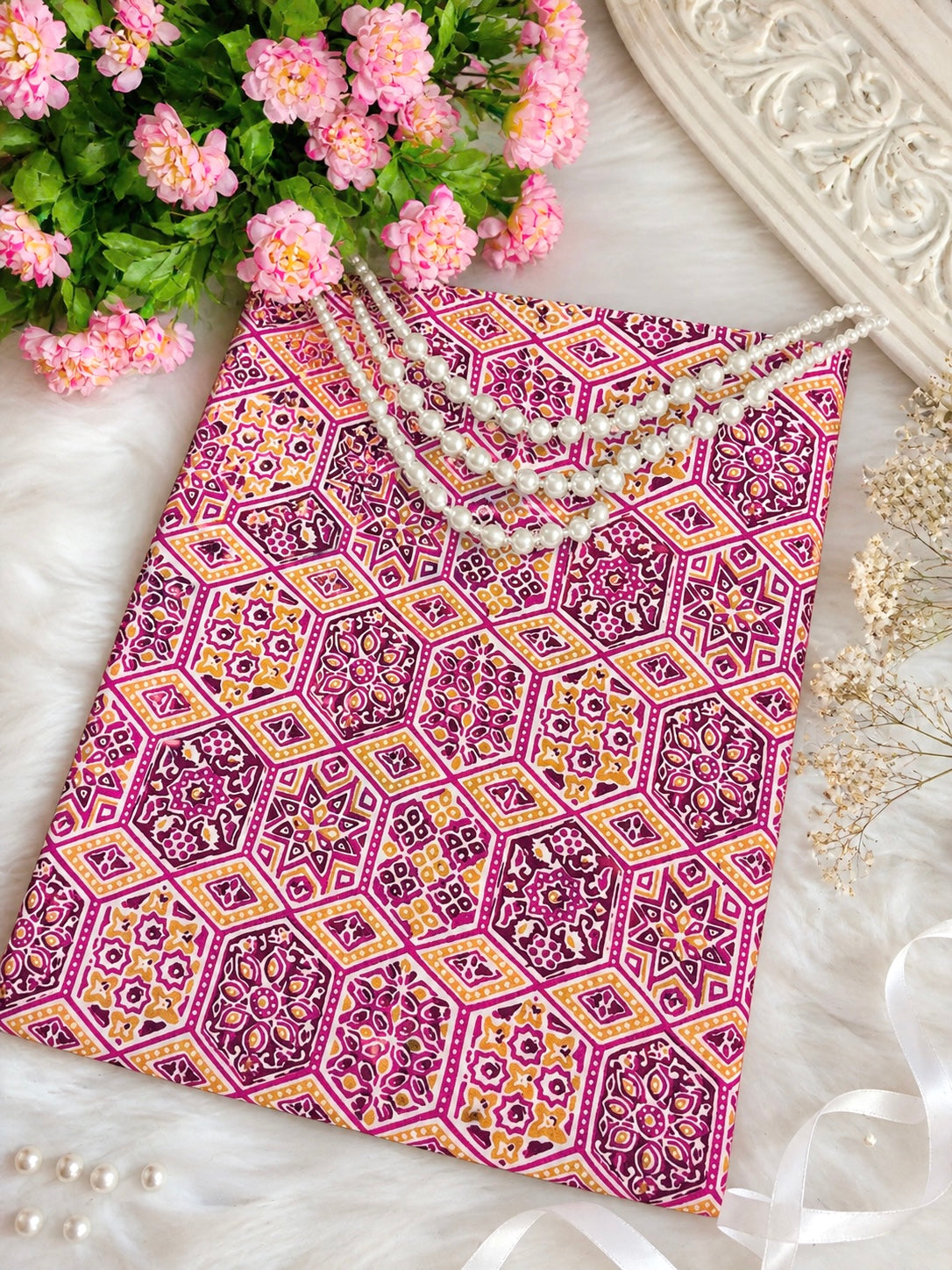 Vibrant Geometric Printed Cotton Fabric