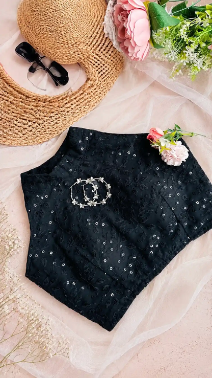 Midnight Spark Sequin Blouse