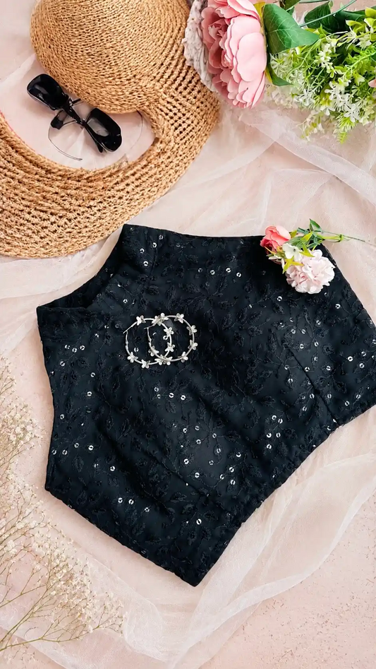 Midnight Spark Sequin Blouse