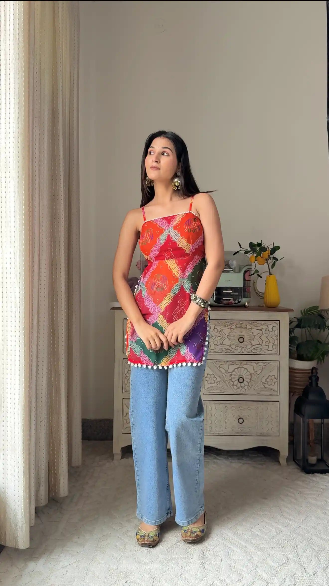 Bandhani Charm Back-Tie Top