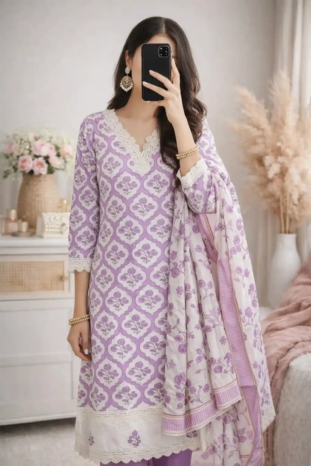 Lilac Block Meher Suit Set