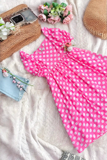 Pretty In Pink Polka Twirl Dress - Passion for Fashion by Shivani