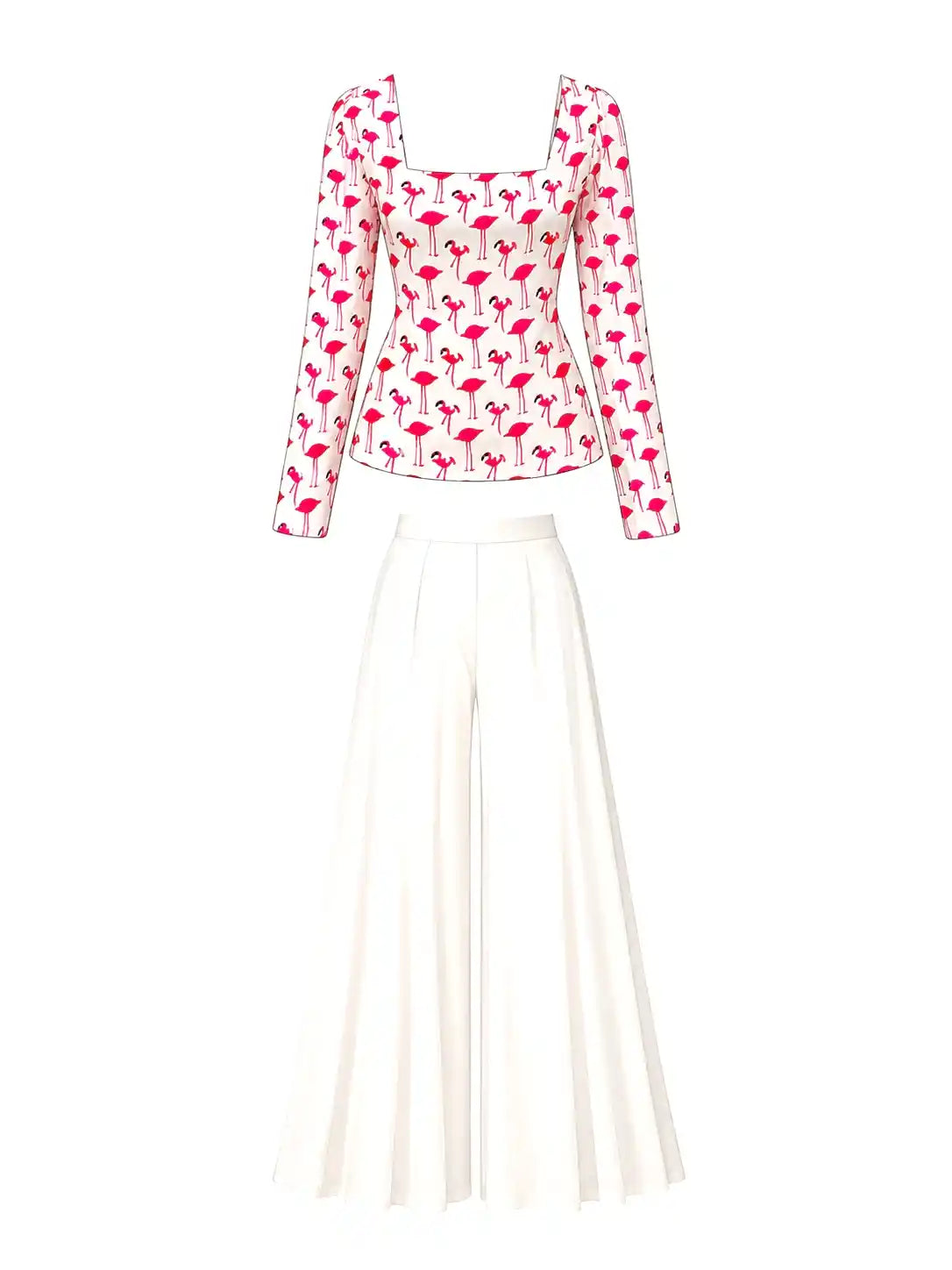 Pinteresty Pink Flamingo Print Peplum Top