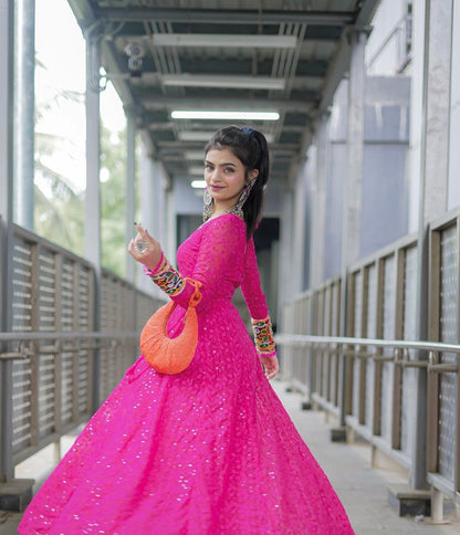 Rajvee's Hot Pink Gulnaz Anarkali