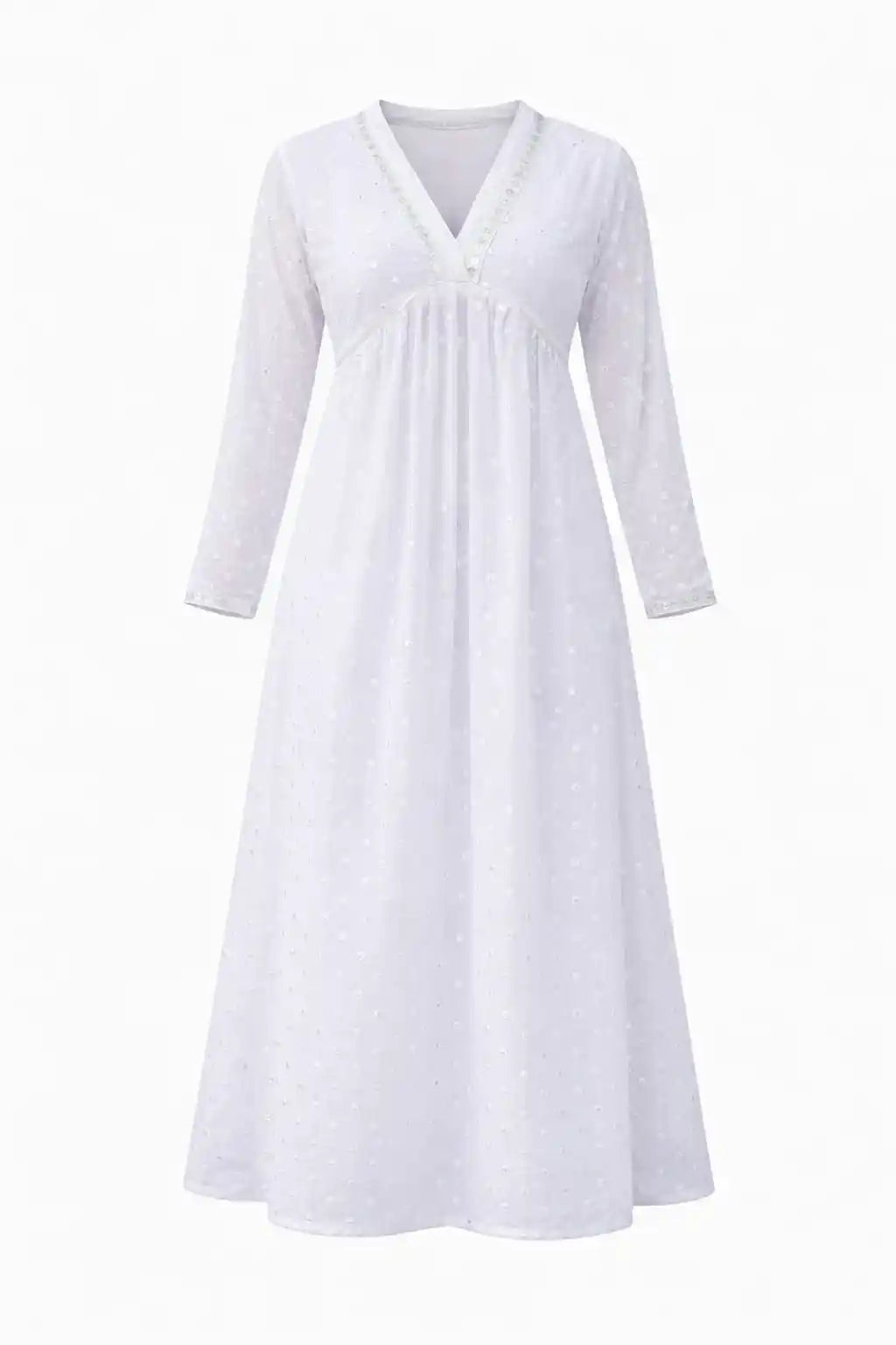 Liberty White Nyra Gulnaz Embroidered Kurta