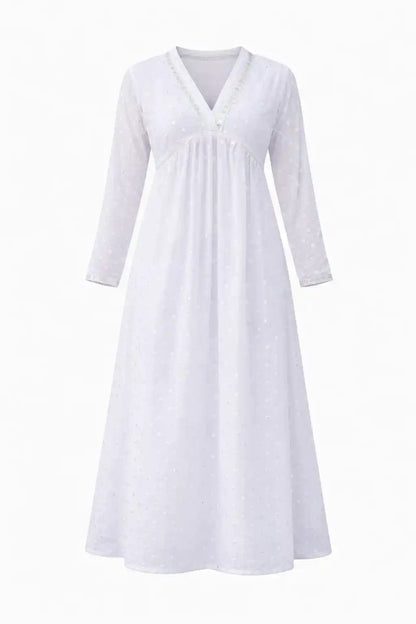 Liberty White Nyra Gulnaz Embroidered Kurta
