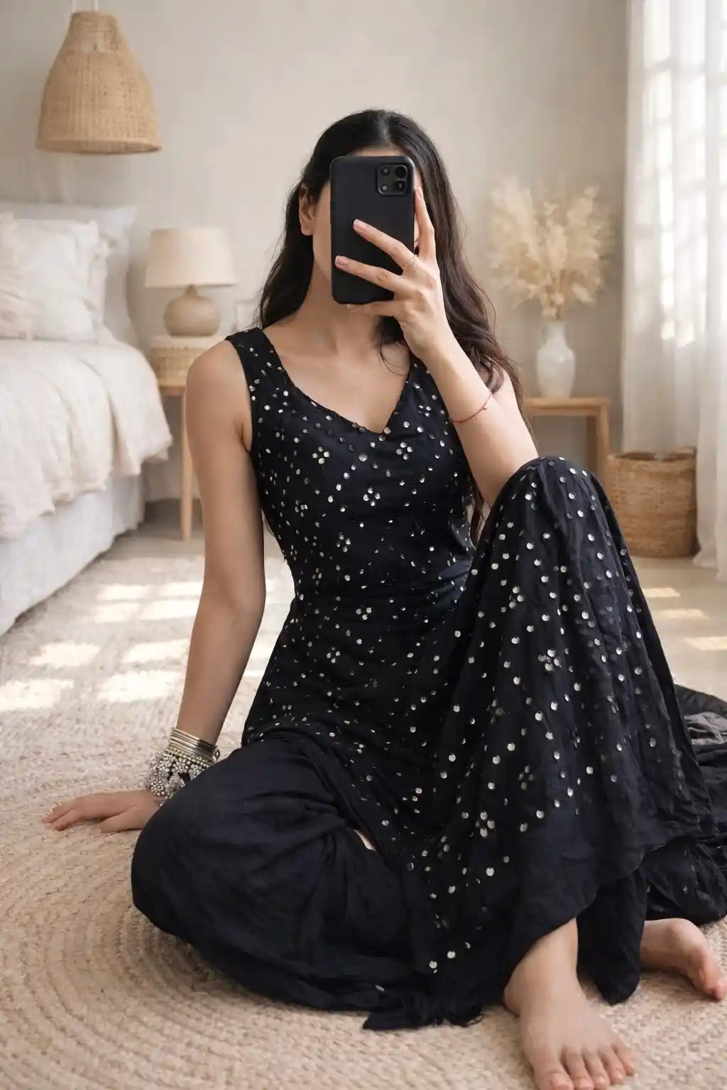 Hiya's Twilight Black Gulnaz Kurta