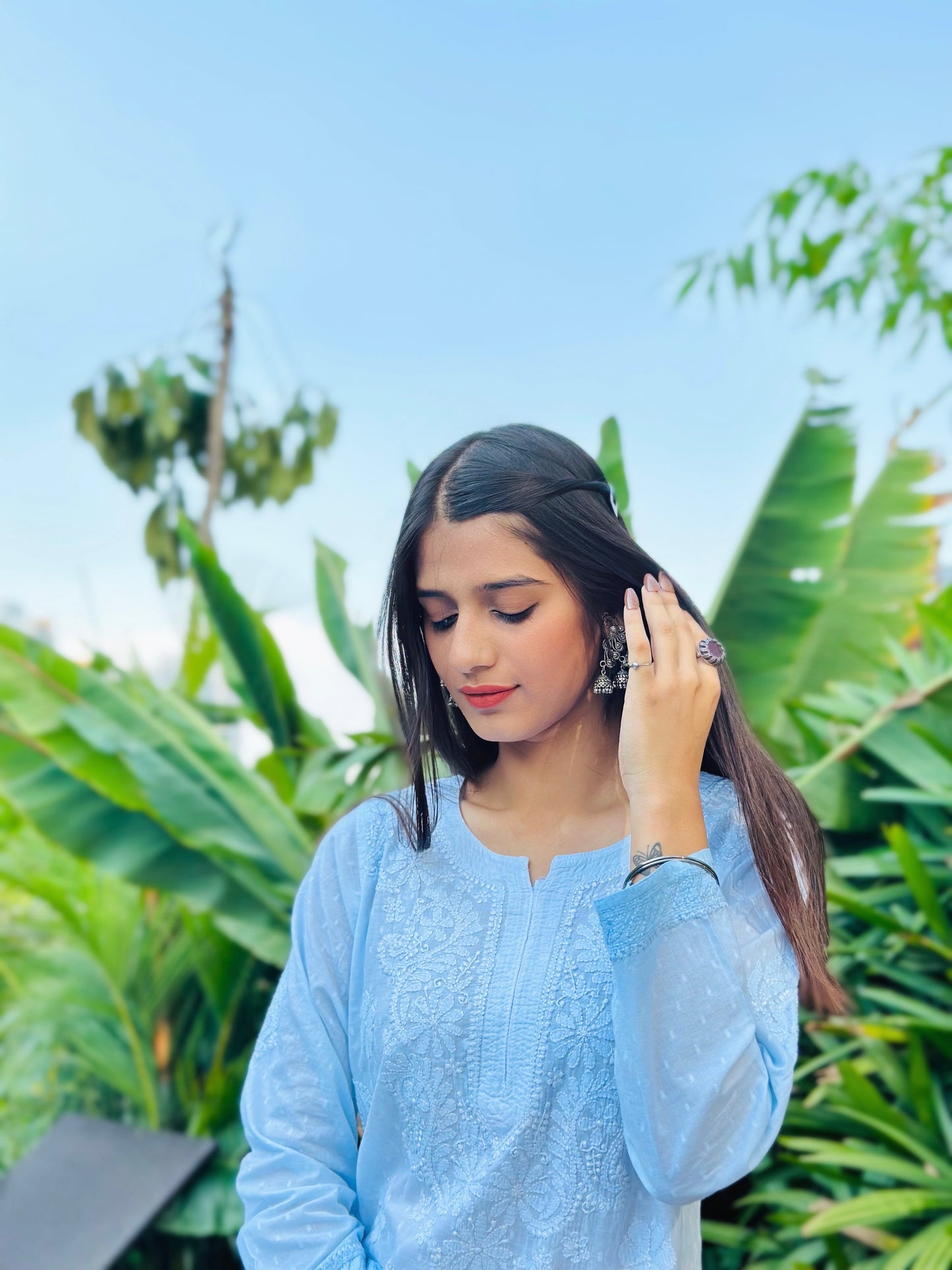Blush Blue Chikankari Kurta Set