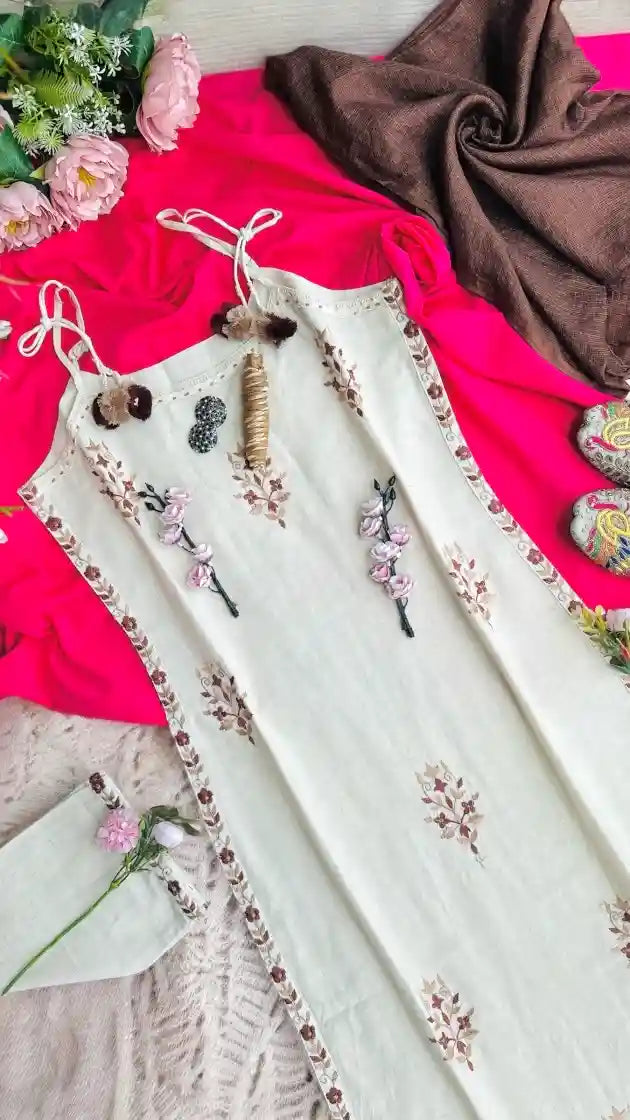 Brown Embroidered Meher Suit Set