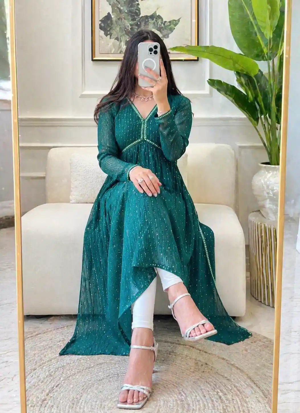 Emerald Green Gulnaz Nyra Kurta
