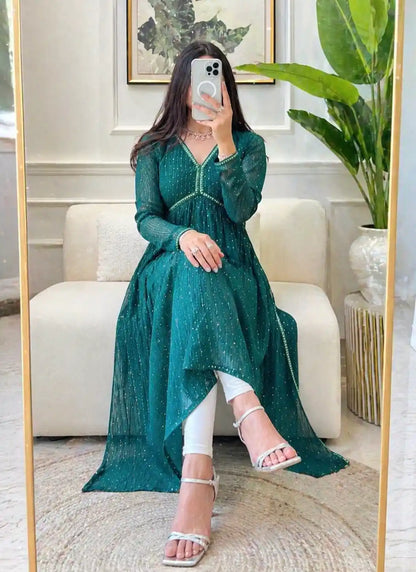 Emerald Green Gulnaz Nyra Kurta