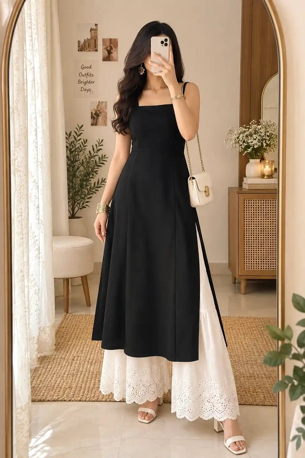 Royal Black Chic Gulnaz Kurta