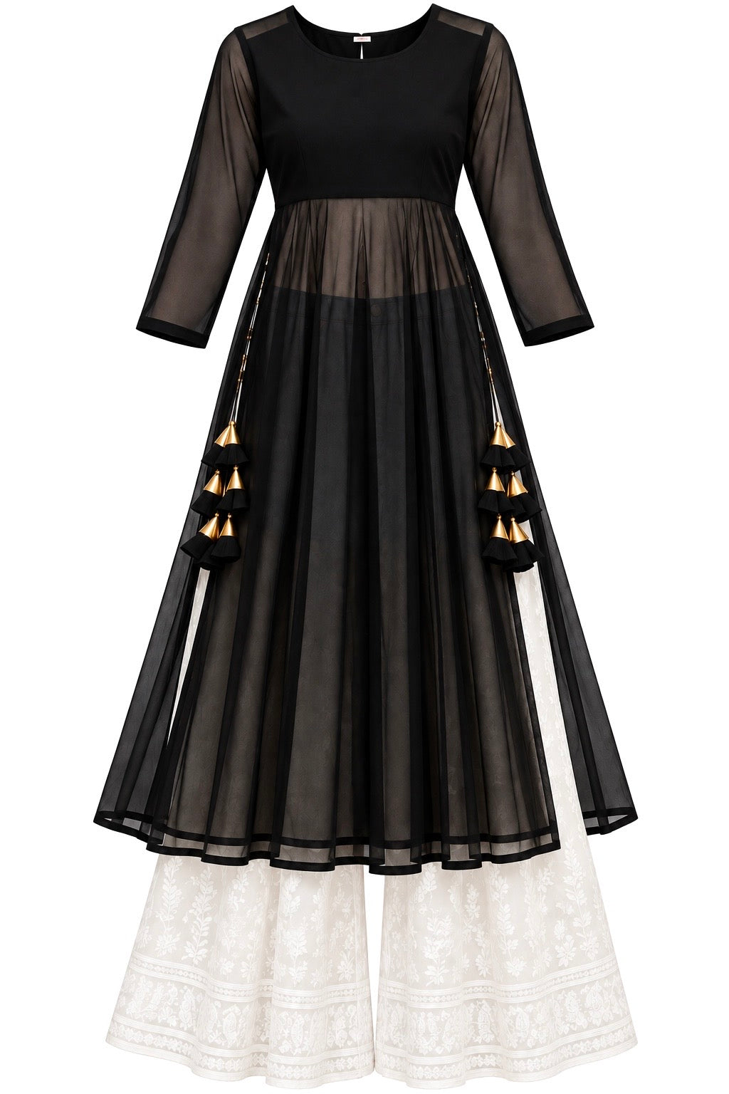 Black Sheer Aura Gulnaz Kurta