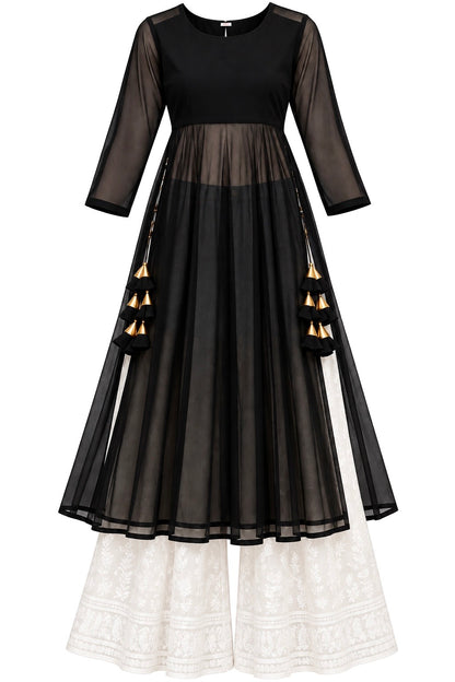 Black Sheer Aura Gulnaz Kurta