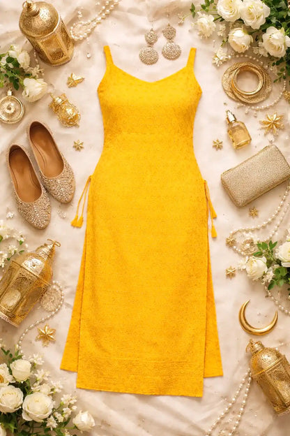 Sunflower Yellow Sequence Gulnaz Kurta