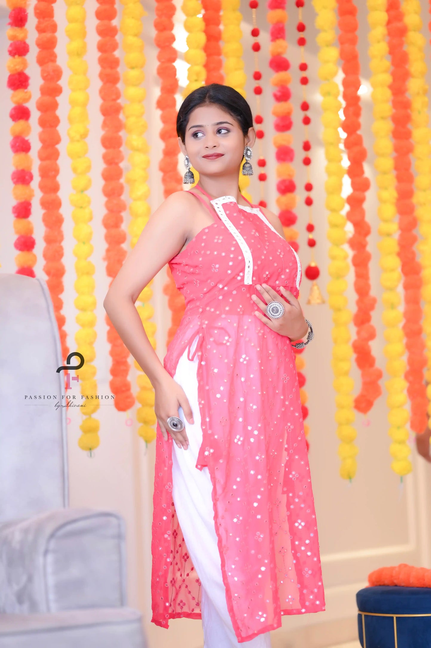 Blush Peach Embroidered Gulnaz Kurta