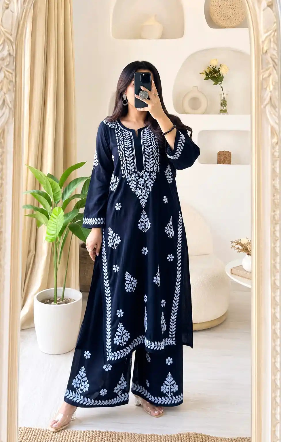 Twilight Black Meher Noor Chikankari Set