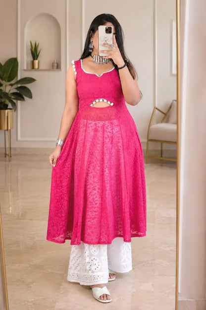 Blush Pink Embroidered Gulnaz Anarkali