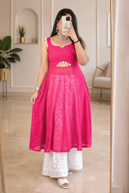 Blush Pink Embroidered Gulnaz Anarkali