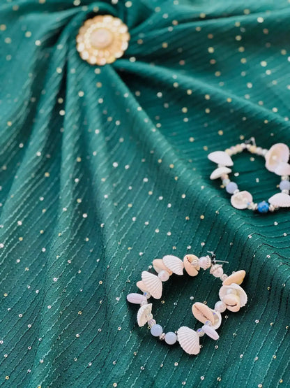 Emerald Green Sequence Embroidered Fabric Cut - Passion for Fashion by Shivani
