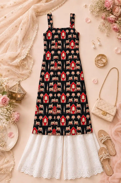 Black Worli Shell Gulnaz Kurta