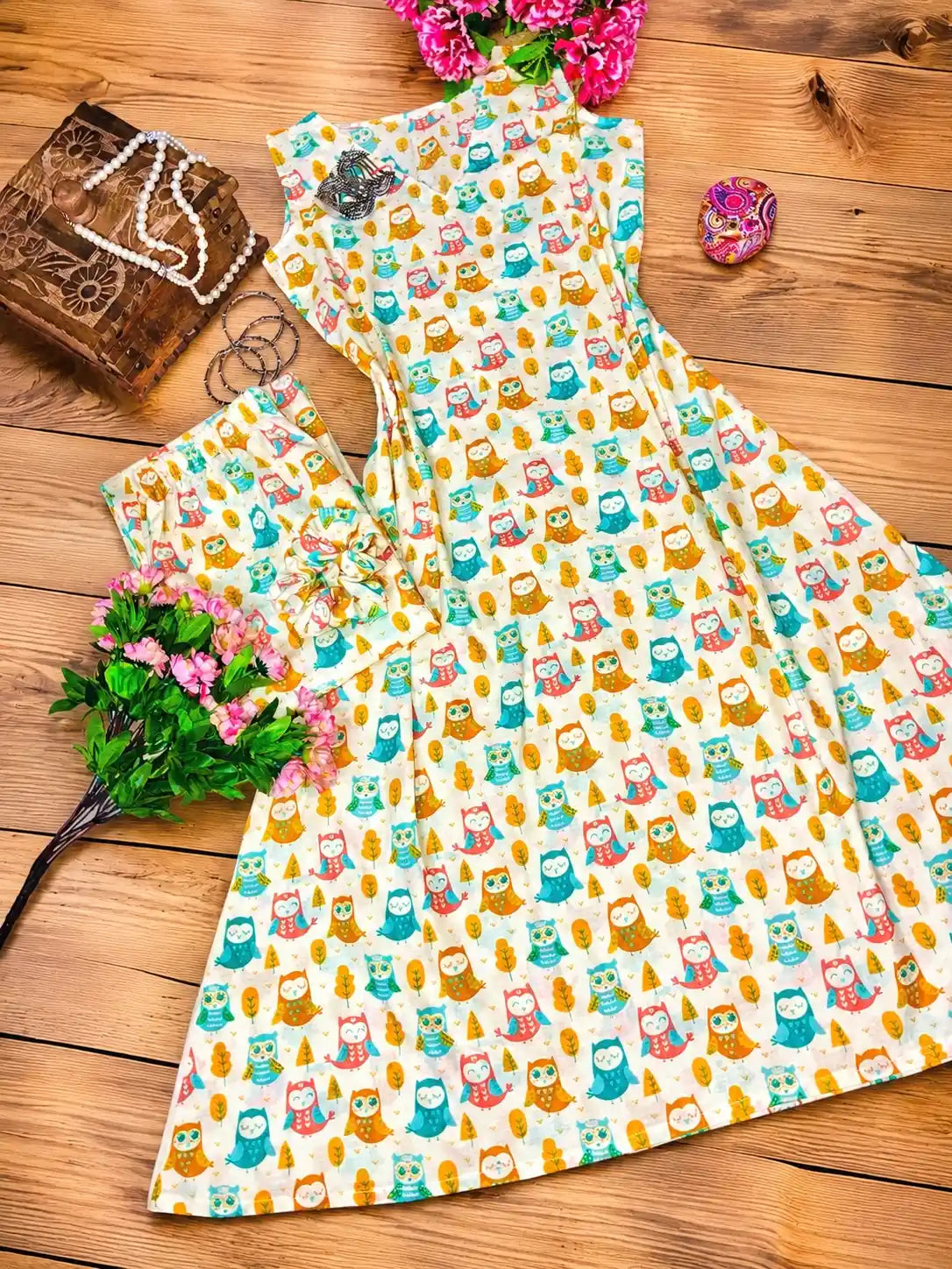 Meher Owly Print Ethnic Set