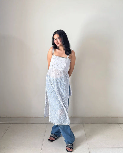 Shefali’s White Mirror Gulnaz Kurta