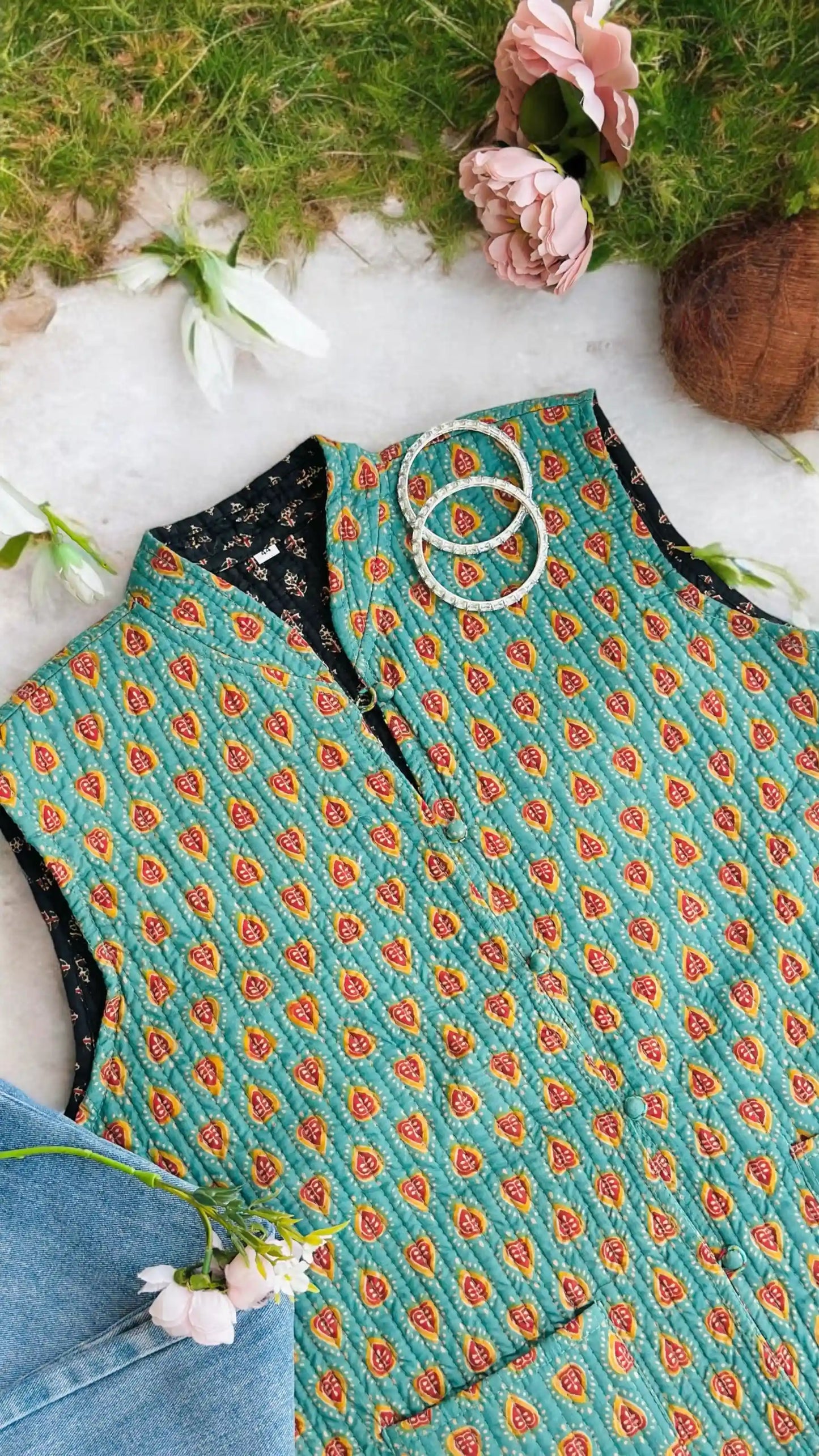 Reversible Block Jaipuri Jacket