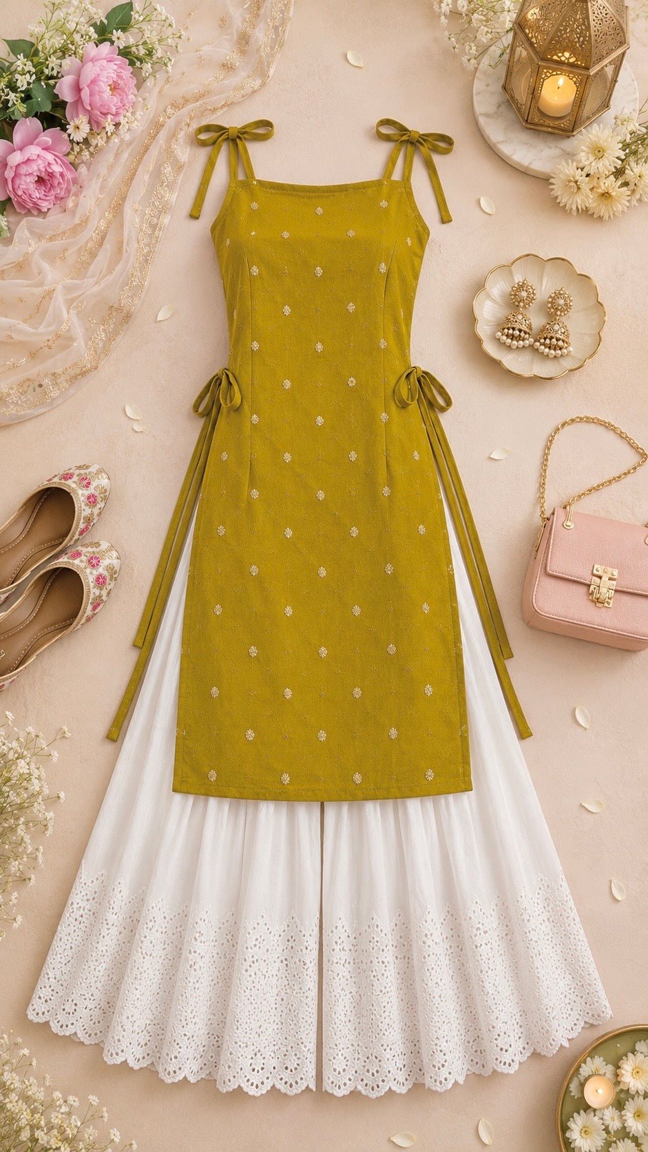 Olive Green Embroidered Gulnaz Kurta