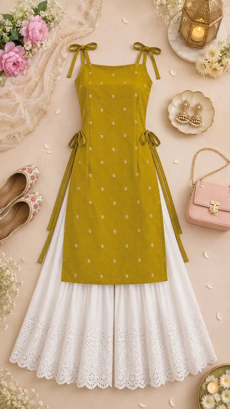 Olive Green Embroidered Gulnaz Kurta