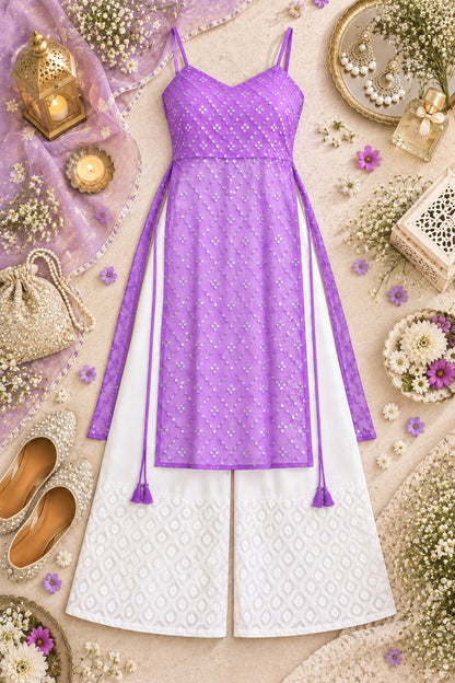 Gulnaz Lilac Hand Embellished Kurta