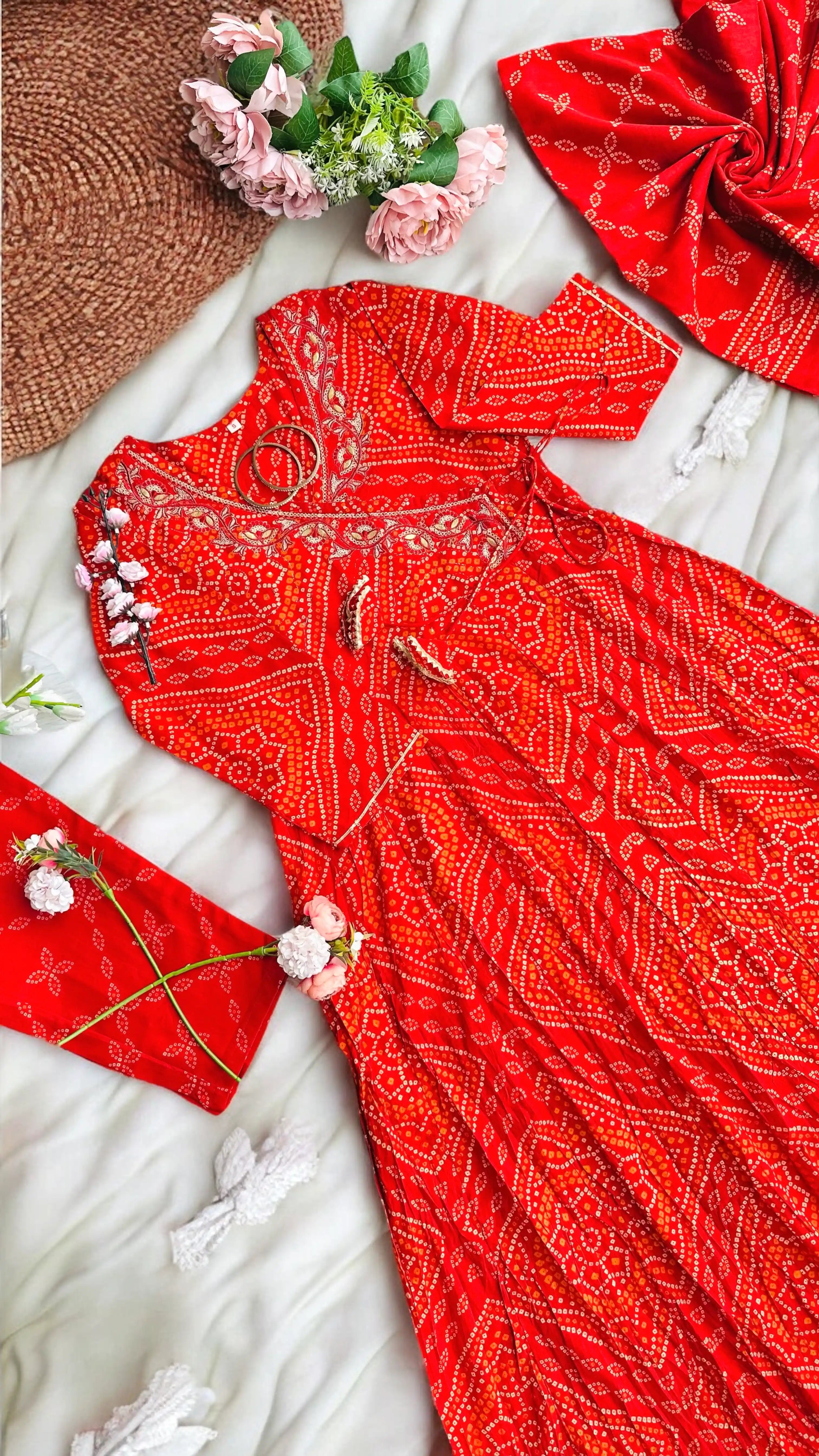 Bandhani Gota Patti Suit Set
