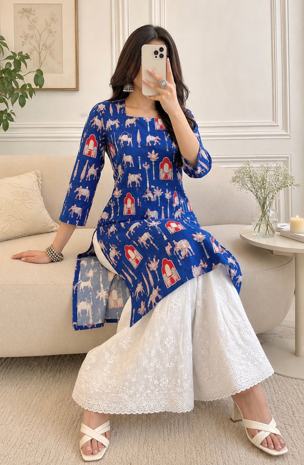 Blue Worli Rangriti Budget Kurta