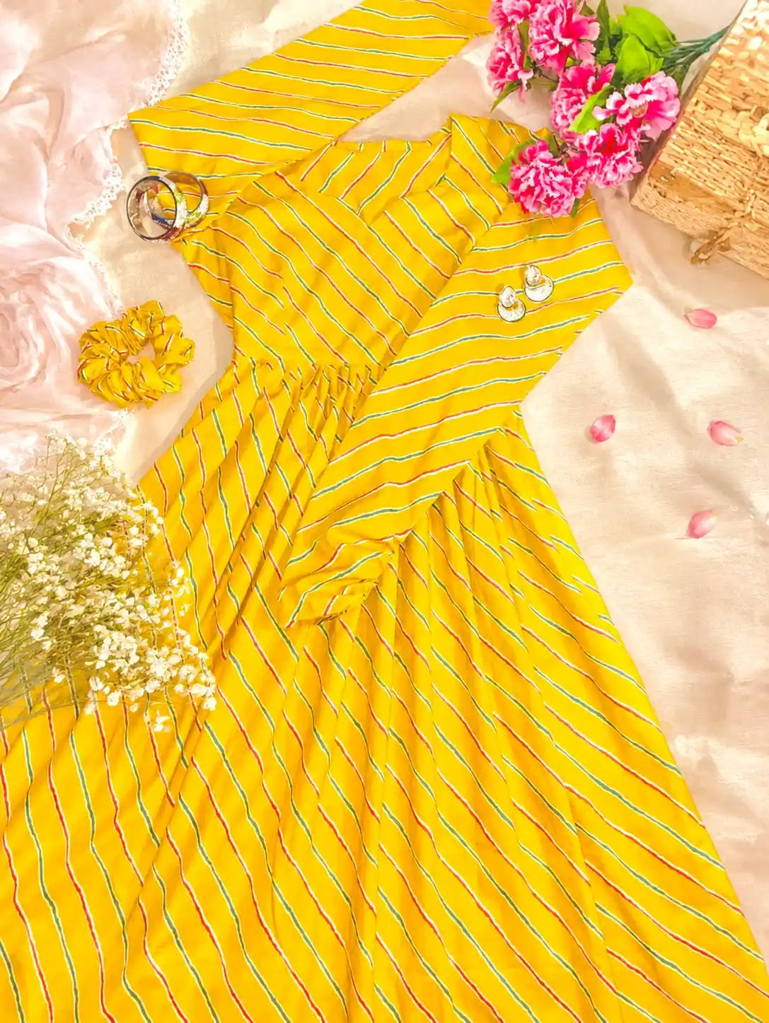 Mulmul Lehriya Jaipuri Twirl Kurta
