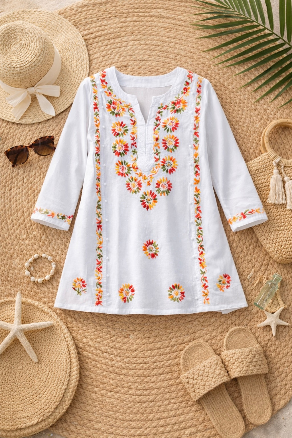 Noor Chikan Embroidered Cotton Kurta