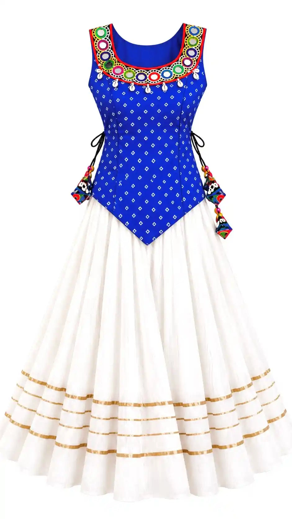 Royal Blue Bandhej Embroidered Top