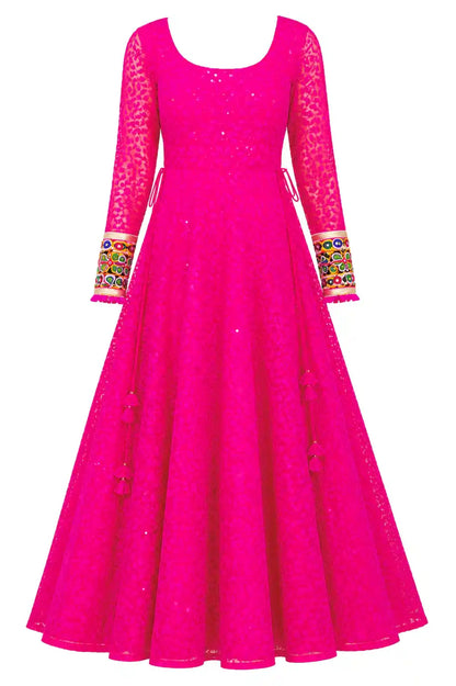 Rajvee's Hot Pink Gulnaz Anarkali