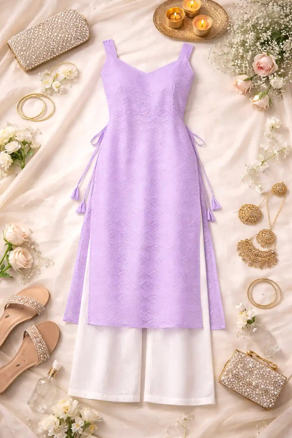 Swati's Blush Lilac Gulnaz Kurta