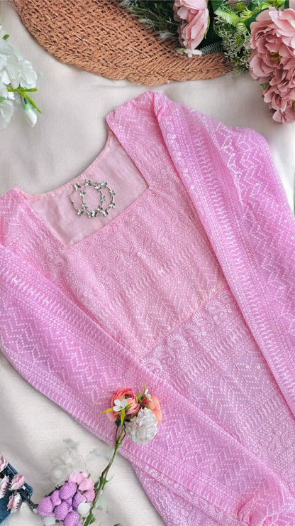 Blossom Pink Short Gulnaz Kurta