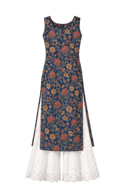 Blue Kalamkari Jaipuri Gulnaz Kurta