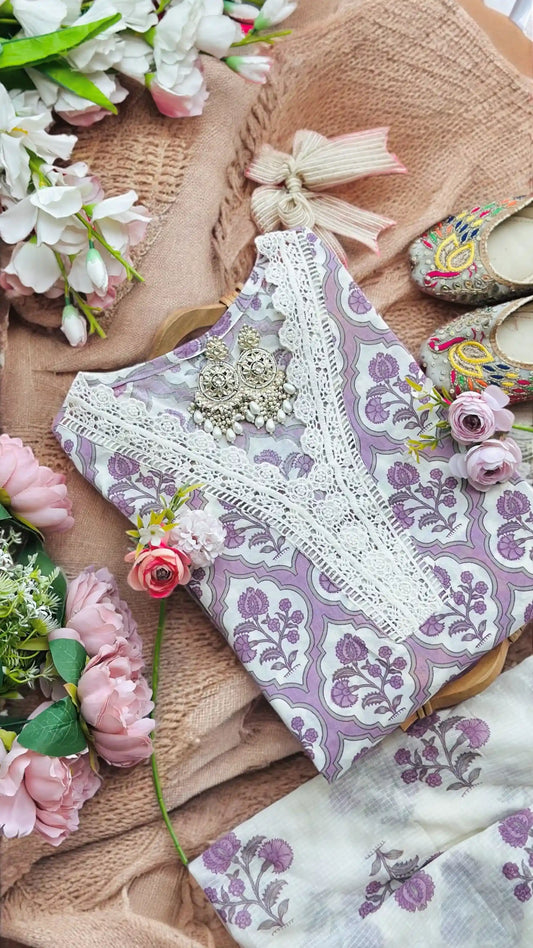 Lilac Block Meher Suit Set - Passion for Fashion by Shivani