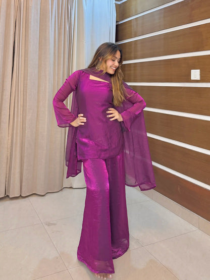 Wine Kareena Gulnaz Suit Set
