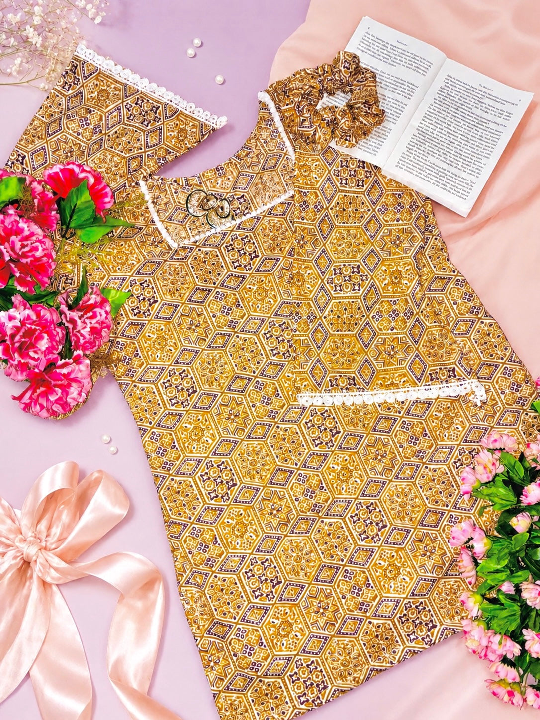 Gulnaz Brown Vintage Mosaic Kurti