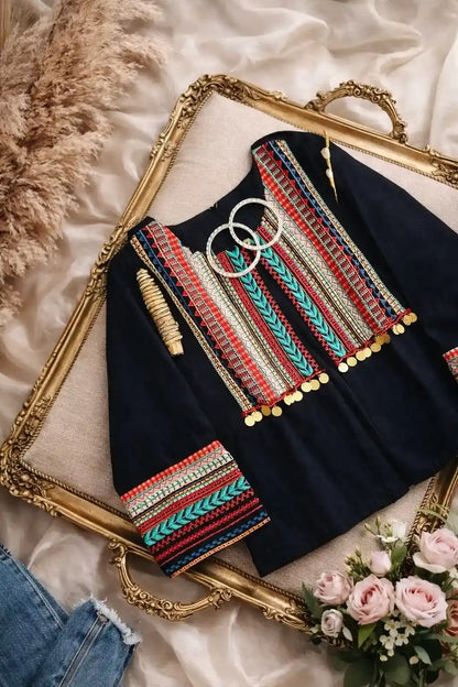 Black Jaipuri Embroidered Jacket